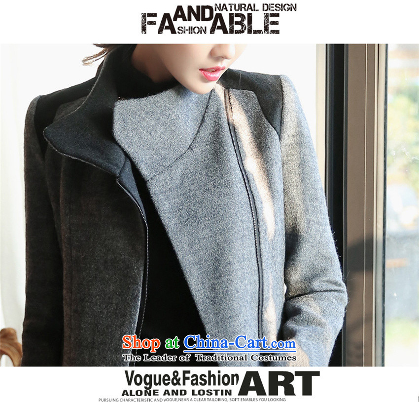  Gross? female jacket hizze 2015 Fall/Winter Collections new Korean women's leisure gray stitching in Sau San long a wool coat coat 7759 M pictures, price gray, brand platters! The elections are supplied in the national character of distribution, so action, buy now enjoy more preferential! As soon as possible.