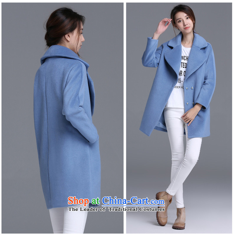 Asen figure  2015 Fall/Winter Collections new Korean women's temperament plain color large roll collar cocoon-thick hair a wool coat jacket girl with pocket gray M picture, prices, brand platters! The elections are supplied in the national character of distribution, so action, buy now enjoy more preferential! As soon as possible.