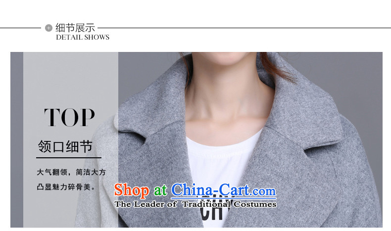 Asen figure  2015 Fall/Winter Collections new Korean women's temperament plain color large roll collar cocoon-thick hair a wool coat jacket girl with pocket gray M picture, prices, brand platters! The elections are supplied in the national character of distribution, so action, buy now enjoy more preferential! As soon as possible.
