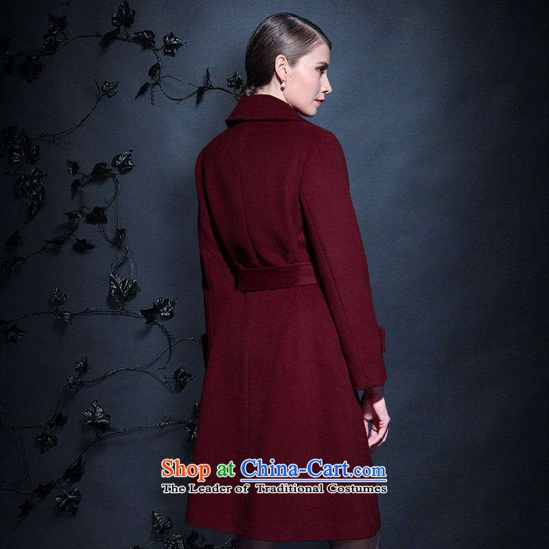 Yuen-core women 2015 winter clothing new stylish temperament, long long-sleeved   Gross?? coats red jacket Female M2 , , , Yuen Shopping on the Internet