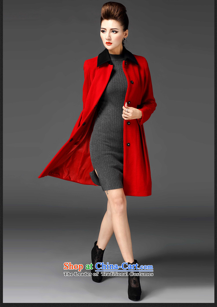 Meath Yang original in accordance with the long hair? jacket 2015 winter new products long-sleeved stitching lapel coats female red XL Photo, prices, brand platters! The elections are supplied in the national character of distribution, so action, buy now enjoy more preferential! As soon as possible.