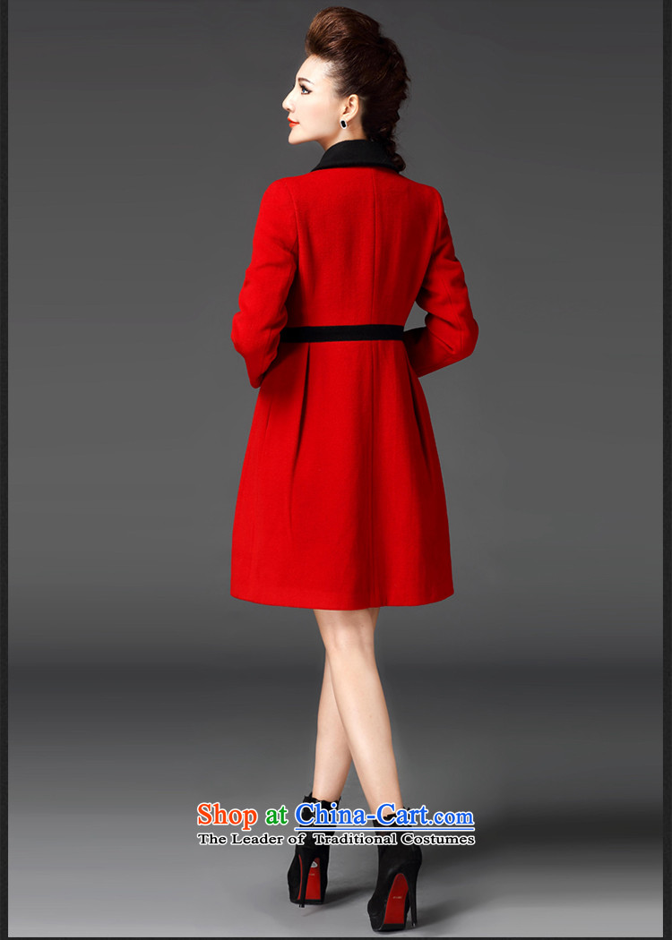 Meath Yang original in accordance with the long hair? jacket 2015 winter new products long-sleeved stitching lapel coats female red XL Photo, prices, brand platters! The elections are supplied in the national character of distribution, so action, buy now enjoy more preferential! As soon as possible.