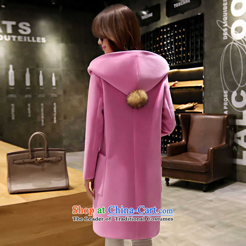  The Korean version of the 2015 Autumn ESVT new stylish and simple graphics thin cap Sau San lapel of long-sleeved in long coats of gross? female pink , L, 3. Upload.. Say (sanweichuanshuo) , , , shopping on the Internet