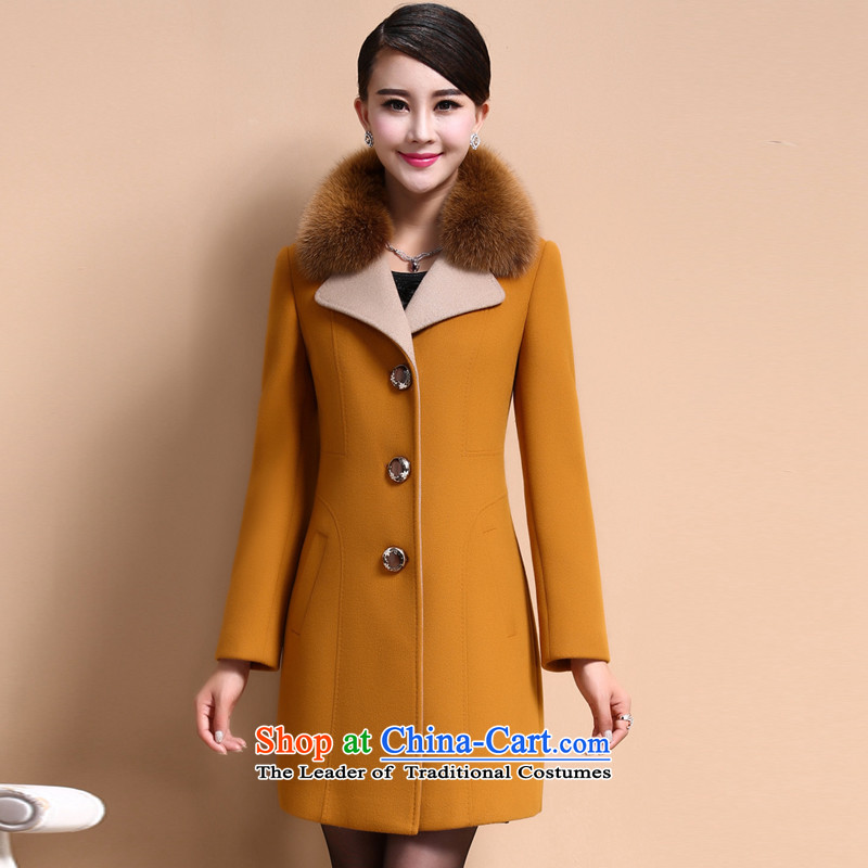 On the basis of Yan Yi are 2015 autumn and winter New Women Korean stylish large thin graphics Sau San Mao coats female F2373? Yellow , L, under favorable Yi are , , , shopping on the Internet
