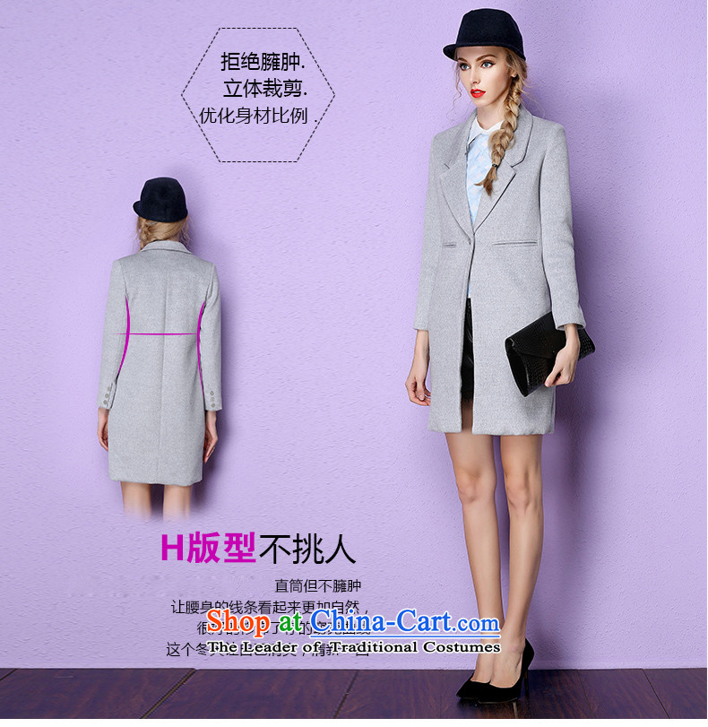  The European site? coats hizze female gross? a wool coat Ms. jacket in long England wind long coats of Sau San female 2015 autumn and winter new gray M hot new products) Picture, prices, brand platters! The elections are supplied in the national character of distribution, so action, buy now enjoy more preferential! As soon as possible.