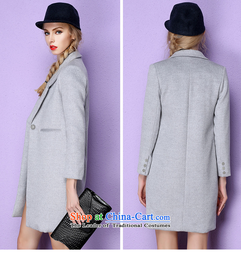  The European site? coats hizze female gross? a wool coat Ms. jacket in long England wind long coats of Sau San female 2015 autumn and winter new gray M hot new products) Picture, prices, brand platters! The elections are supplied in the national character of distribution, so action, buy now enjoy more preferential! As soon as possible.