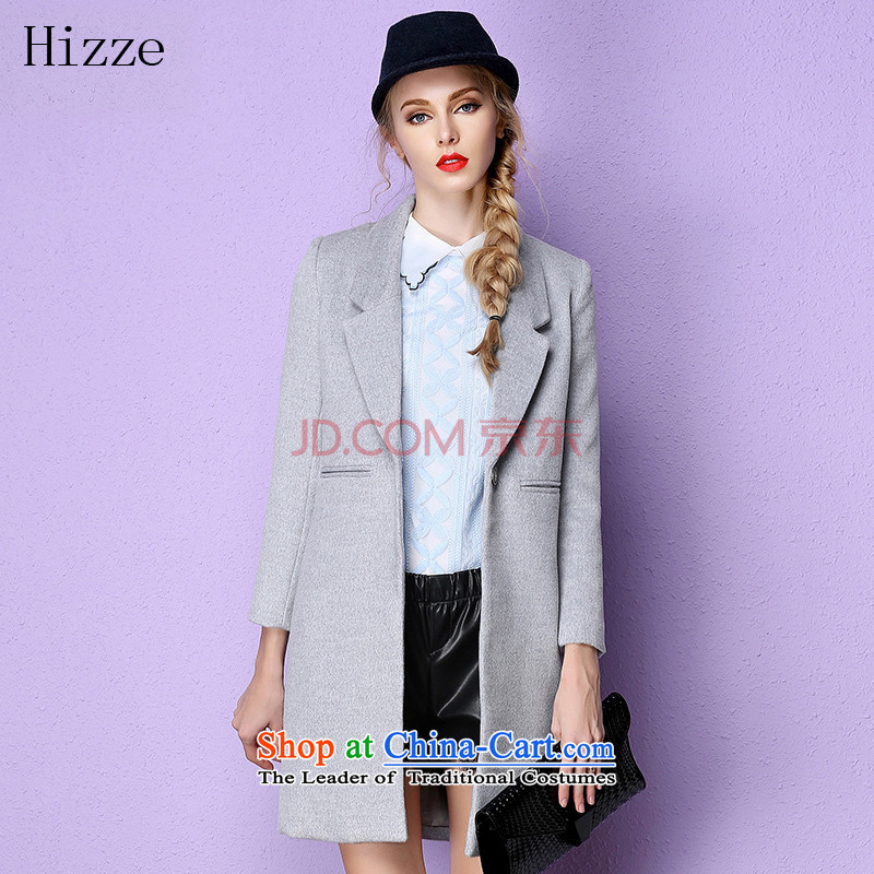 The European site? coats hizze female gross? a wool coat Ms. jacket in long England wind long coats of Sau San female 2015 autumn and winter new grayM hot new products_