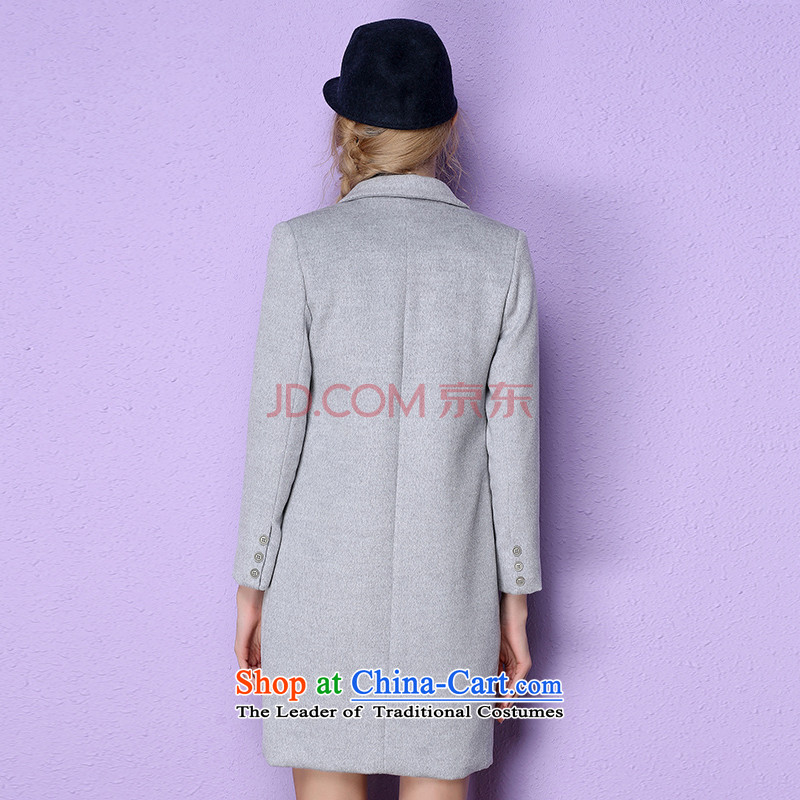  The European site? coats hizze female gross? a wool coat Ms. jacket in long England wind long coats of Sau San female 2015 autumn and winter new gray M hot new products ),hizze,,, shopping on the Internet