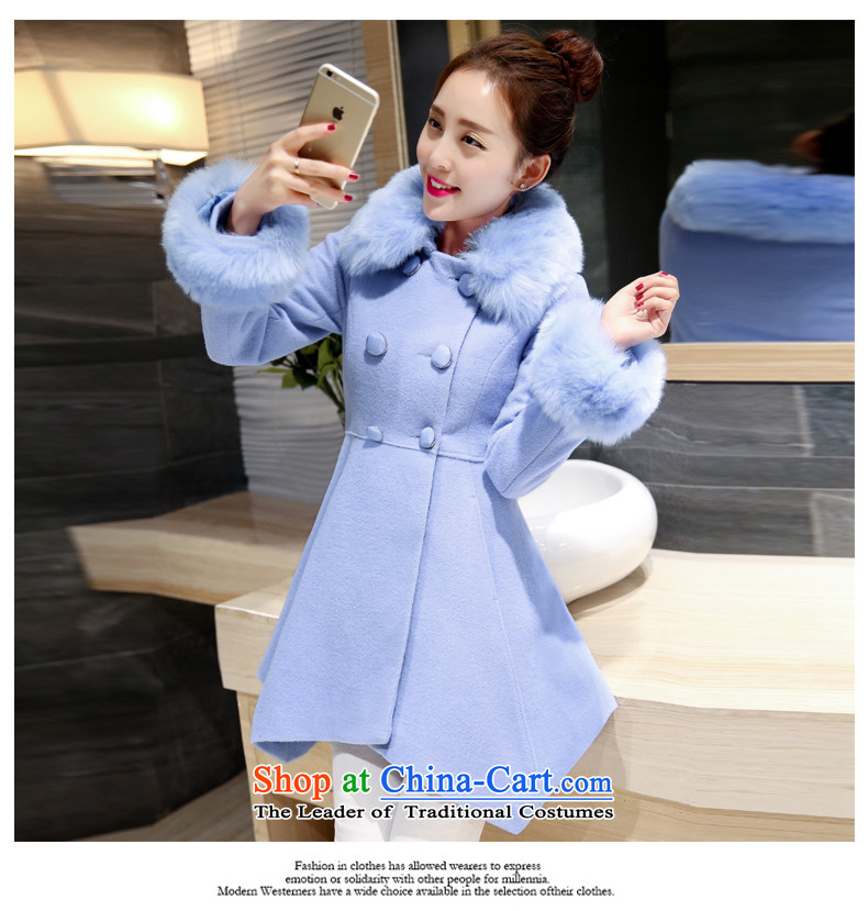 Mrs flower of gross? 2015 autumn and winter coats female Korean version of the new long hair? coats : 8289 Water Blue M picture, prices, brand platters! The elections are supplied in the national character of distribution, so action, buy now enjoy more preferential! As soon as possible.