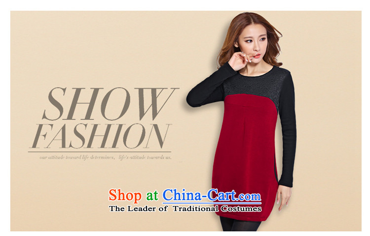For M- Large 2015 Women's autumn and winter new plus lint-free warm sweater thick mm video forming the thin air collision color stitching leisure long-sleeved dresses Y1178 3XL Gray Photo, prices, brand platters! The elections are supplied in the national character of distribution, so action, buy now enjoy more preferential! As soon as possible.