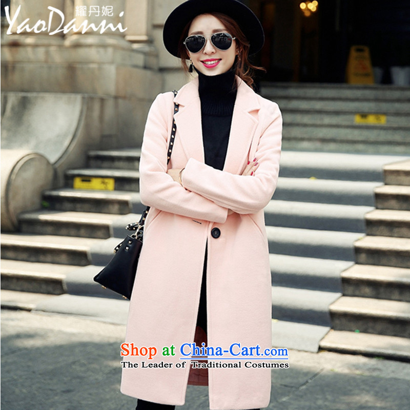 Yiu-Dan Ni 2015 winter coats new women's European site high-end fashion solid color jacket in Sau San wool? long green M Yiu-Dan Ni , , , shopping on the Internet