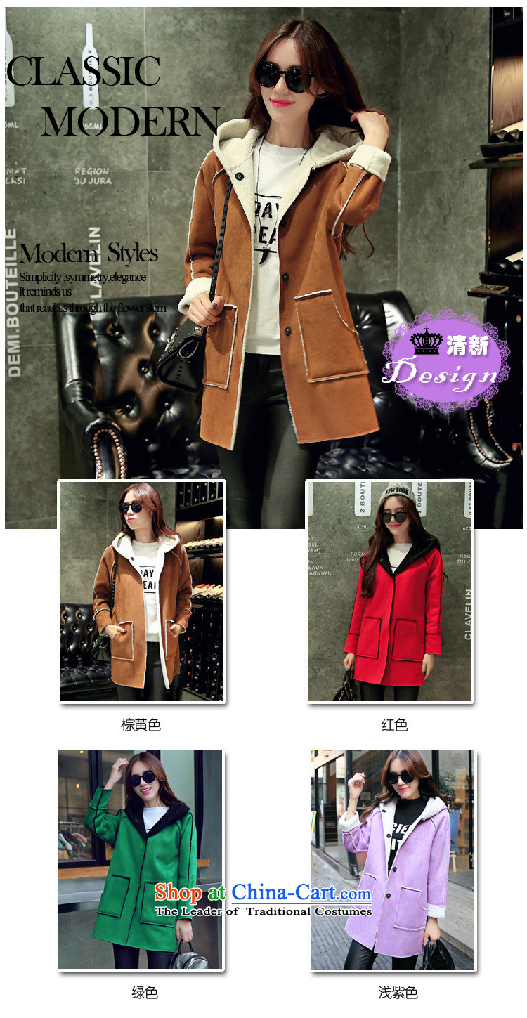 Xuan of sin by 2015 autumn and winter Korean fashion stitching leather jacket, lint-free long Lamb Wool warm-ups leisure cap coats female 6,618 gross? - M  for 110 catties following picture, prices, brand platters! The elections are supplied in the national character of distribution, so action, buy now enjoy more preferential! As soon as possible.