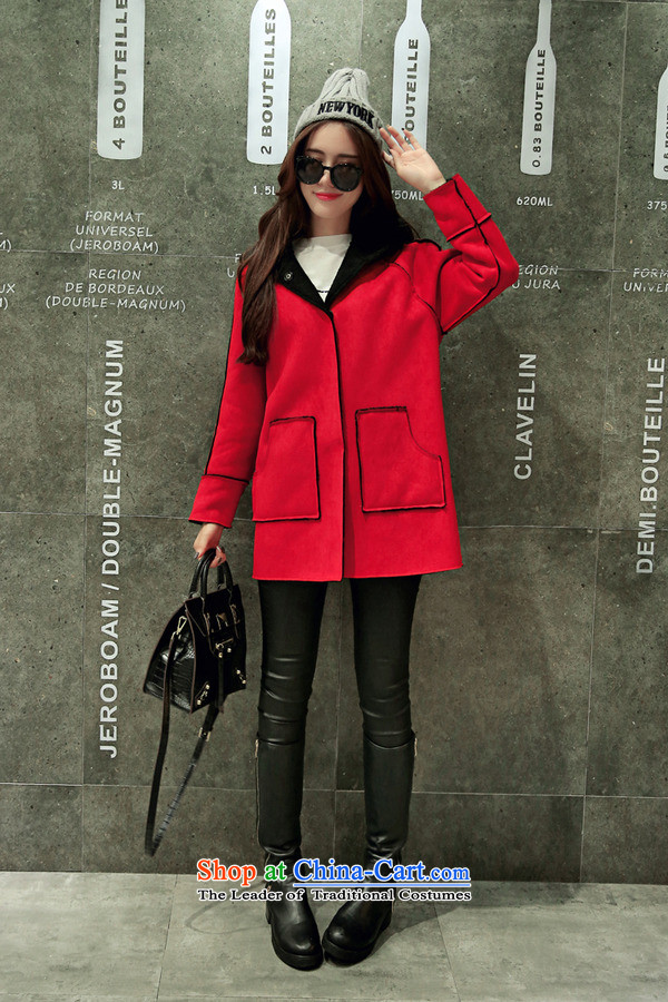 Xuan of sin by 2015 autumn and winter Korean fashion stitching leather jacket, lint-free long Lamb Wool warm-ups leisure cap coats female 6,618 gross? - M  for 110 catties following picture, prices, brand platters! The elections are supplied in the national character of distribution, so action, buy now enjoy more preferential! As soon as possible.