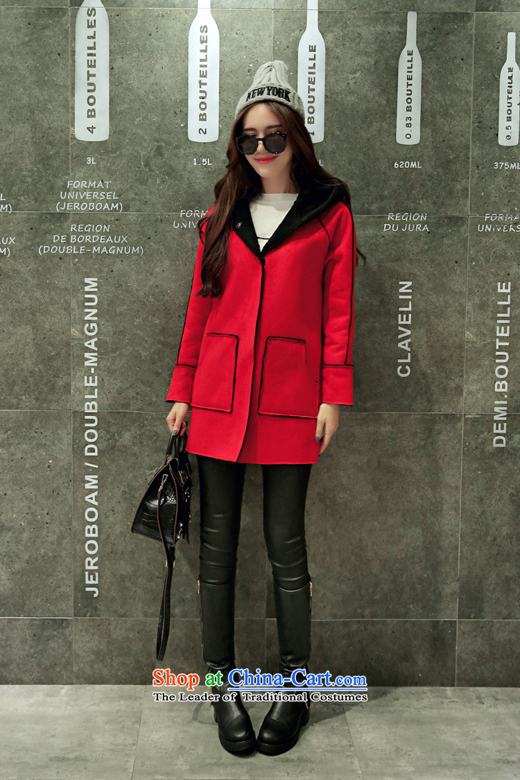 Xuan of sin by 2015 autumn and winter Korean fashion stitching leather jacket, lint-free long Lamb Wool warm-ups leisure cap coats female 6,618 gross? - M  for 110 catties following picture, prices, brand platters! The elections are supplied in the national character of distribution, so action, buy now enjoy more preferential! As soon as possible.