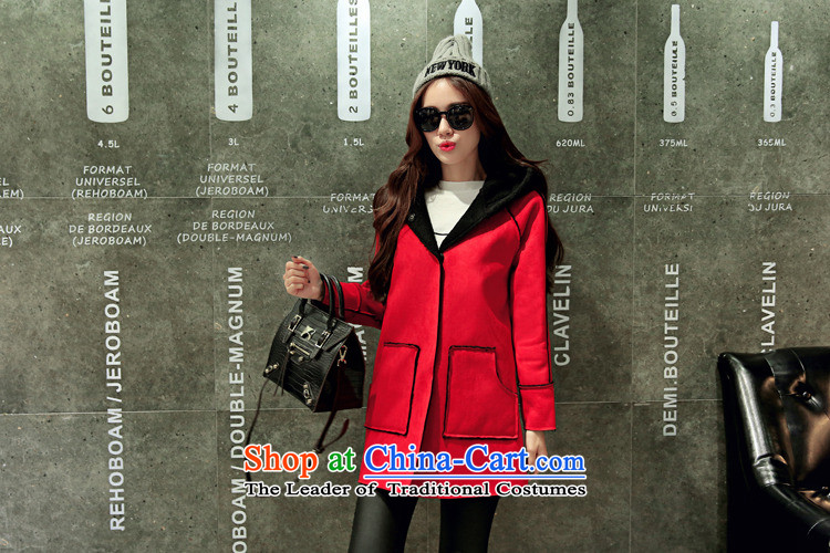 Xuan of sin by 2015 autumn and winter Korean fashion stitching leather jacket, lint-free long Lamb Wool warm-ups leisure cap coats female 6,618 gross? - M  for 110 catties following picture, prices, brand platters! The elections are supplied in the national character of distribution, so action, buy now enjoy more preferential! As soon as possible.