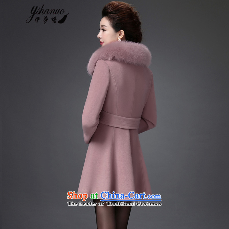 Isabel La Carconte 2015 autumn and winter new women's woolen coat luxury Fox for Sau San over the medium to longer term Gross Gross female Korean jacket? YS8831 and pink XXL, Isabelle well (YSHANUO) , , , shopping on the Internet