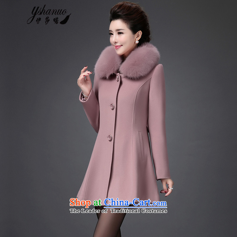Isabel La Carconte 2015 autumn and winter new women's woolen coat luxury Fox for Sau San over the medium to longer term Gross Gross female Korean jacket? YS8831 and pink XXL, Isabelle well (YSHANUO) , , , shopping on the Internet