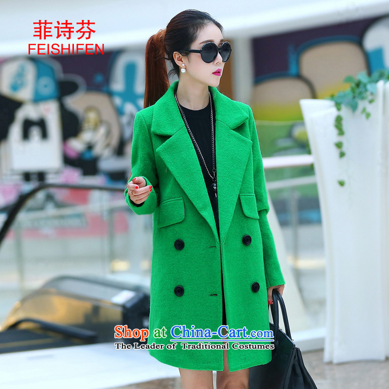 The Philippines 2015 Autumn Load Stephen poem won edition red jacket girl in gross? long double-style suit for autumn and winter a wool coat green , L, Rumsfeld poetry Fen (FEISHIFEN) , , , shopping on the Internet