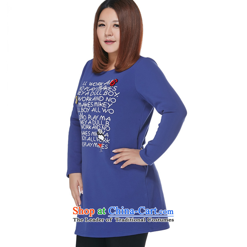 Msshe xl women 2015 new winter clothing thick sister in the Pearl River Delta long nail stamp shirts skirt shirt color blue XL, the 10789 Susan Carroll, Ms Elsie Leung Yee (MSSHE),,, shopping on the Internet