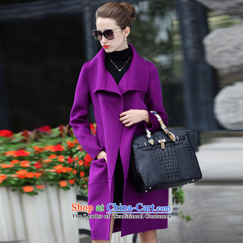 New Korea autumn 1442#2015 version stylish loose wild long hair that women's jacket violet XL, Charlene Choi has been pressed clothes Cheuk-yan shopping on the Internet
