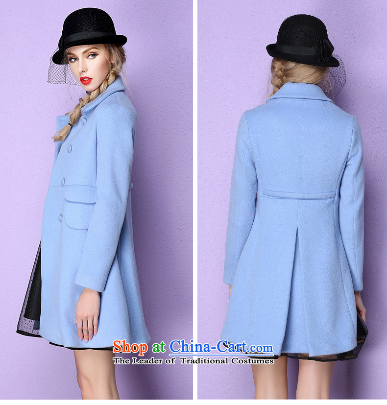  The European site stylish beauty hizze long coats female double-wool a wool coat leisure gross? 2015 autumn and winter coats female new blue S picture, prices, brand platters! The elections are supplied in the national character of distribution, so action, buy now enjoy more preferential! As soon as possible.