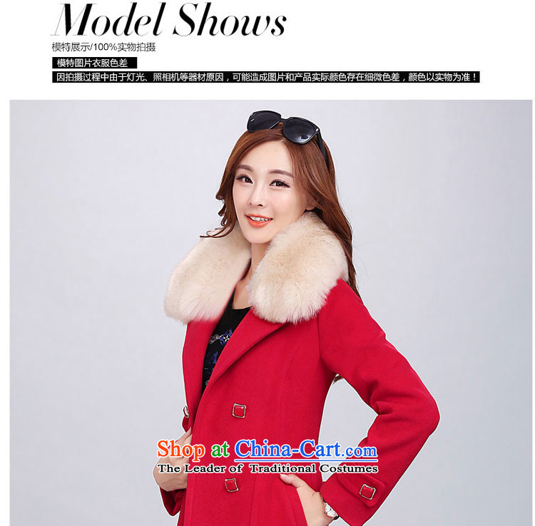 Yu Heung and Li Mao? 2015 autumn and winter coats girl on new women's decoration in the body of this long coats jacket female 2018 large red L picture, prices, brand platters! The elections are supplied in the national character of distribution, so action, buy now enjoy more preferential! As soon as possible.