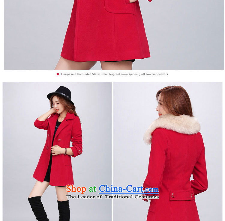 Yu Heung and Li Mao? 2015 autumn and winter coats girl on new women's decoration in the body of this long coats jacket female 2018 large red L picture, prices, brand platters! The elections are supplied in the national character of distribution, so action, buy now enjoy more preferential! As soon as possible.