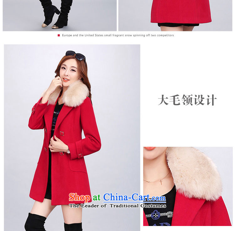 Yu Heung and Li Mao? 2015 autumn and winter coats girl on new women's decoration in the body of this long coats jacket female 2018 large red L picture, prices, brand platters! The elections are supplied in the national character of distribution, so action, buy now enjoy more preferential! As soon as possible.