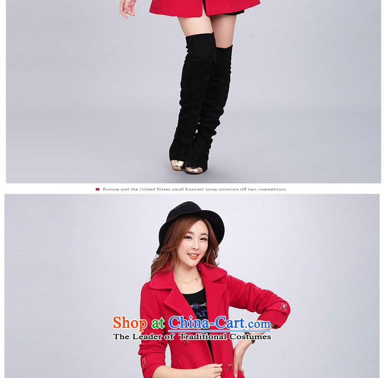 Yu Heung and Li Mao? 2015 autumn and winter coats girl on new women's decoration in the body of this long coats jacket female 2018 large red L picture, prices, brand platters! The elections are supplied in the national character of distribution, so action, buy now enjoy more preferential! As soon as possible.