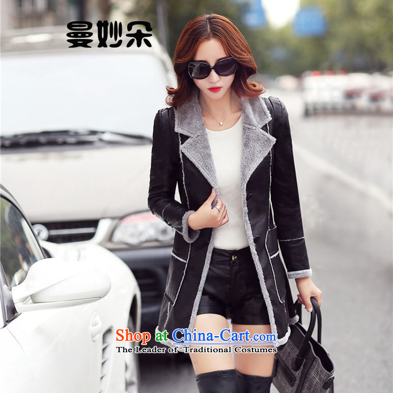 A strange flower 2015 autumn and winter New Women Korean Sau San a grain of deduction video thin in the thick of woolen coat female wool coat?? jacket female black hair , L, Strange (manmiaoduo) , , , shopping on the Internet
