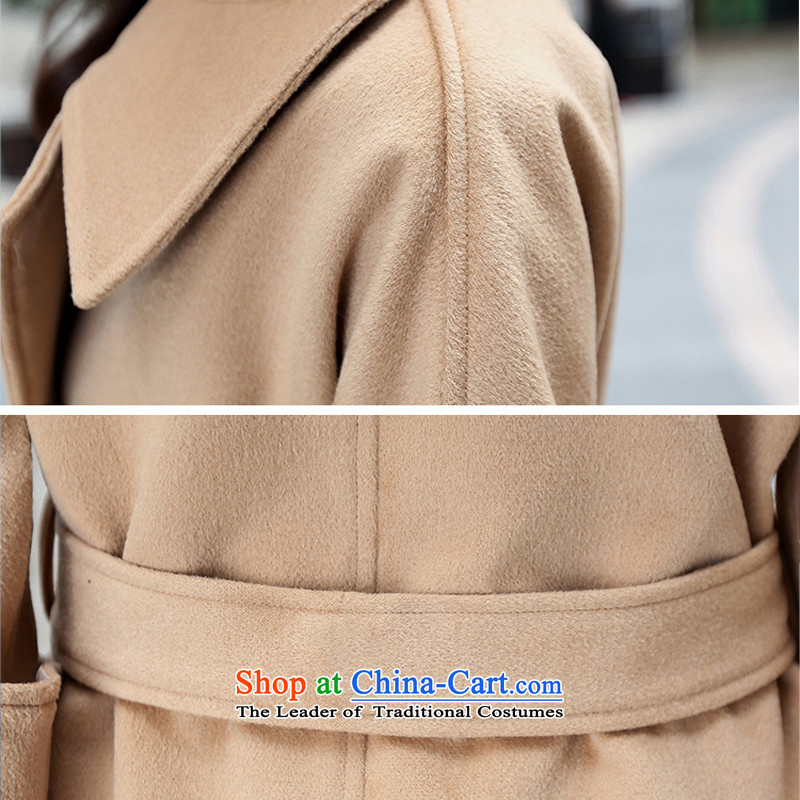 A strange flower 2015 autumn and winter decorated new women's body graphics thin large compartments, double-Gross Gross? coats jacket? female gross? female Korean jacket khaki , L, Strange (manmiaoduo) , , , shopping on the Internet