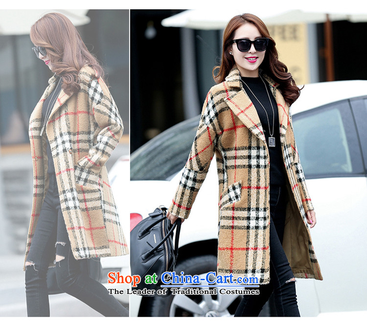 Piao Love Ting 2015 Fall/Winter Collections new grid wool coat girl in long?) won a larger version of the jacket female navy M picture, prices, brand platters! The elections are supplied in the national character of distribution, so action, buy now enjoy more preferential! As soon as possible.