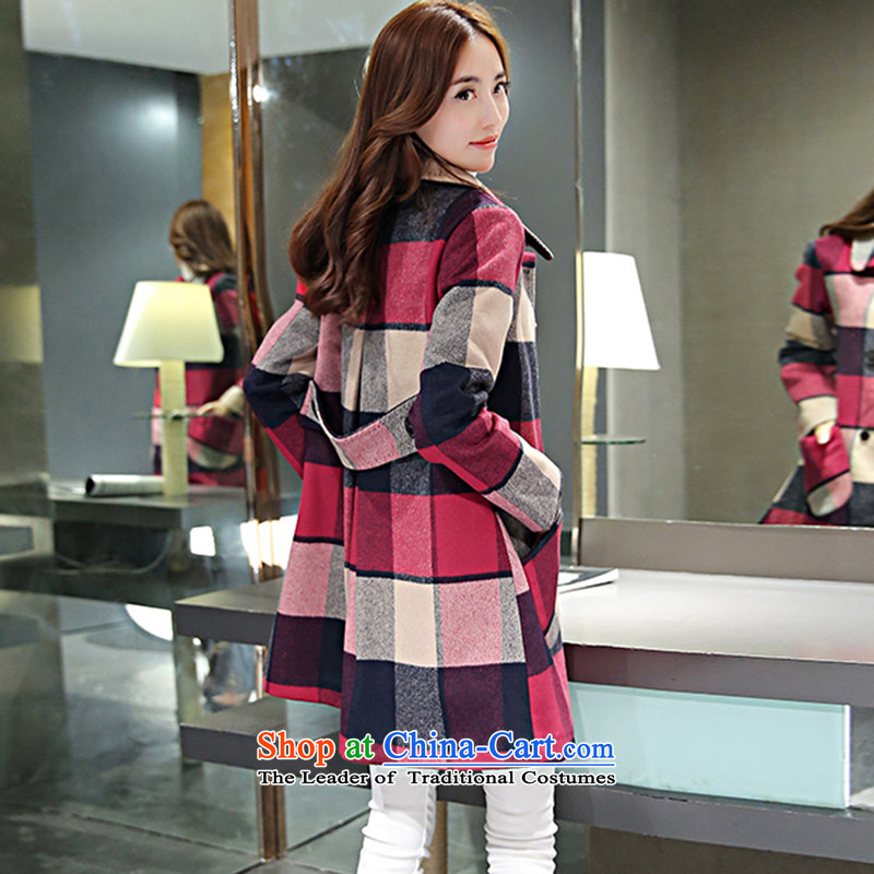 Chino Fumiko larger women to increase load autumn wool coat in the medium to long term, it plaid jacket color photo of gross? 165-180 4XL around 922.747, Chino Mi-ja , , , shopping on the Internet