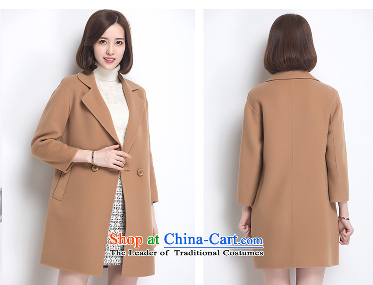 Hengyuan Cheung 100% Pure Wool double-side COAT 2015 autumn and winter Ms. new Korean long dark blue jacket? gross M. picture, prices, brand platters! The elections are supplied in the national character of distribution, so action, buy now enjoy more preferential! As soon as possible.
