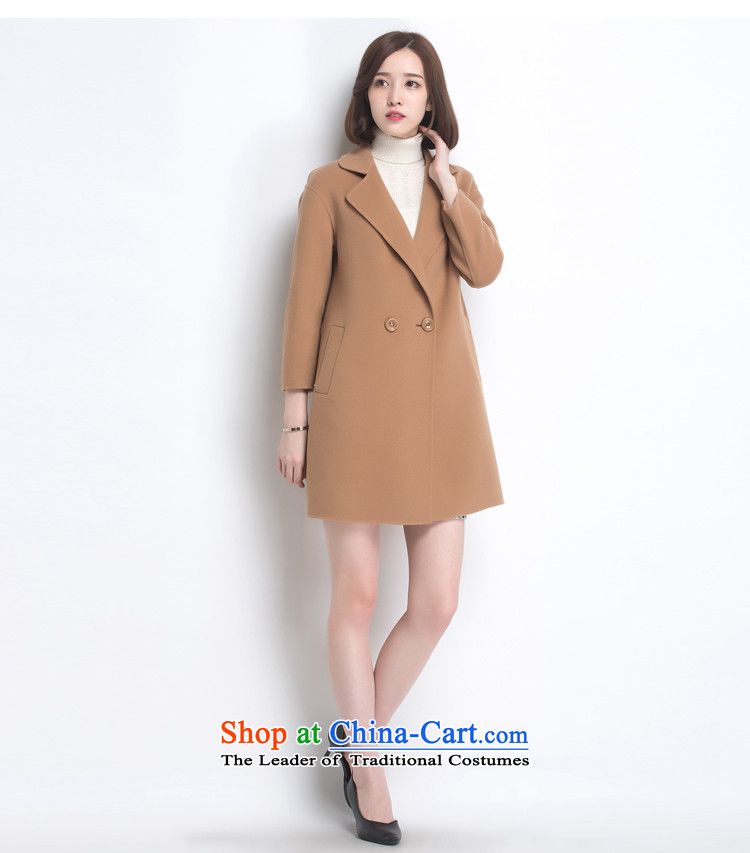 Hengyuan Cheung 100% Pure Wool double-side COAT 2015 autumn and winter Ms. new Korean long dark blue jacket? gross M. picture, prices, brand platters! The elections are supplied in the national character of distribution, so action, buy now enjoy more preferential! As soon as possible.
