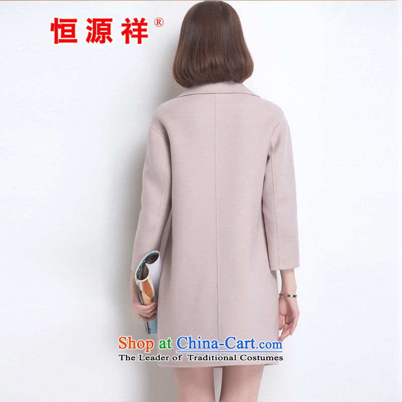 Hengyuan Cheung 100% Pure Wool double-side COAT 2015 autumn and winter Ms. new Korean long dark blue jacket? gross M. Hengyuan Cheung shopping on the Internet has been pressed.
