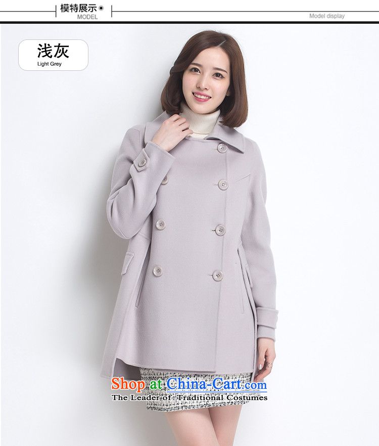 Hengyuan Cheung women wool double-side COAT 2015 autumn and winter new Korean version of the fleece jacket is long gray M. picture, prices, brand platters! The elections are supplied in the national character of distribution, so action, buy now enjoy more preferential! As soon as possible.