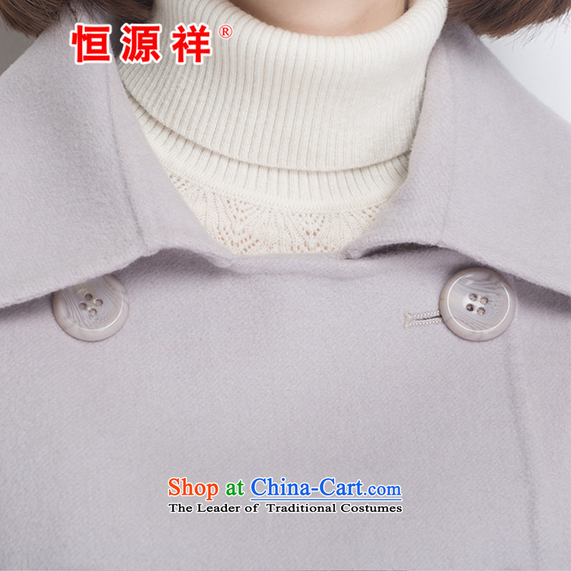 Hengyuan Cheung women wool double-side COAT 2015 autumn and winter new Korean version of the fleece jacket is long gray M. Hengyuan Cheung shopping on the Internet has been pressed.