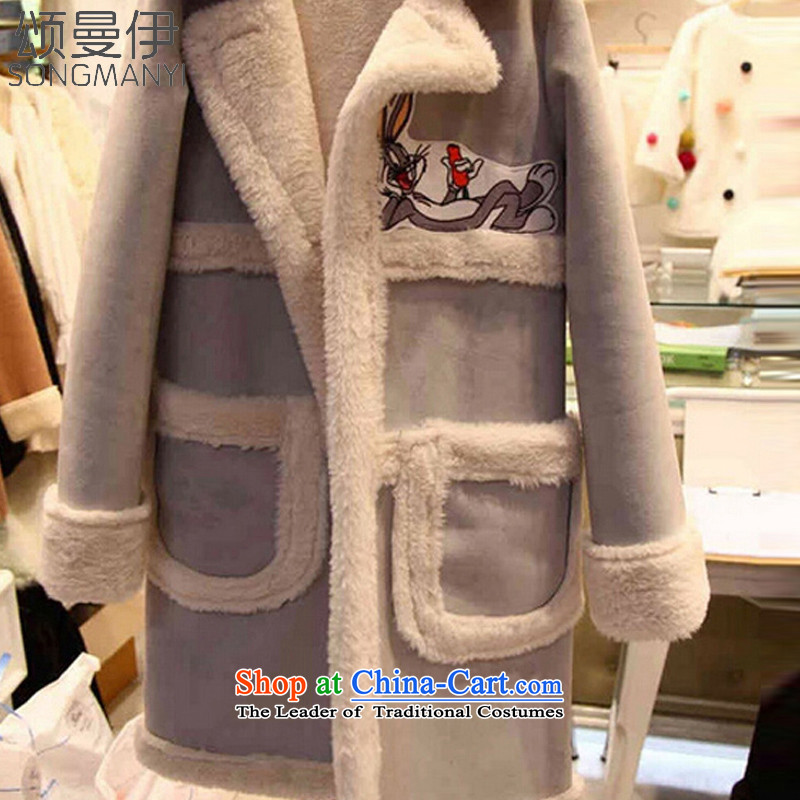 Chung Cayman El 2015 autumn and winter new thick mm heavy code women cotton coat t-shirt, long jacket 15067 stamp light gray XXXL, Chung Cayman El , , , shopping on the Internet