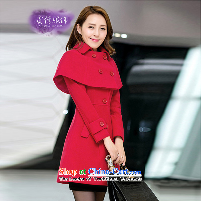 Yu Chien YQ 2015 autumn and winter New Women Korean cloak over the medium to longer term gross Y289 female red cloak? M Yu Chien dress (YU QIAN) , , , shopping on the Internet
