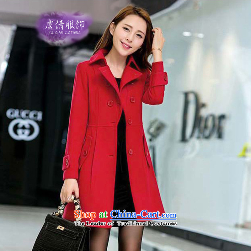 Yu Chien YQ 2015 autumn and winter New Women Korean cloak over the medium to longer term gross Y289 female red cloak? M Yu Chien dress (YU QIAN) , , , shopping on the Internet