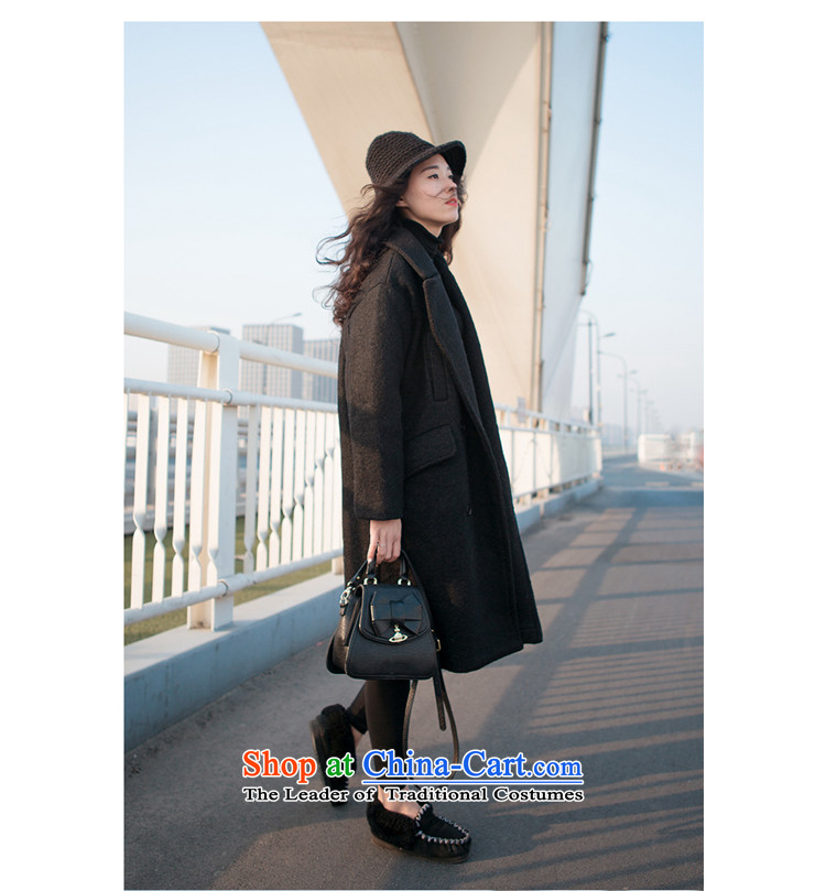 Javier cano2015 autumn and winter load new Korean large loose coat in gross? Long bf wind-thick a wool coat black video pictures, price thin XL, brand platters! The elections are supplied in the national character of distribution, so action, buy now enjoy more preferential! As soon as possible.