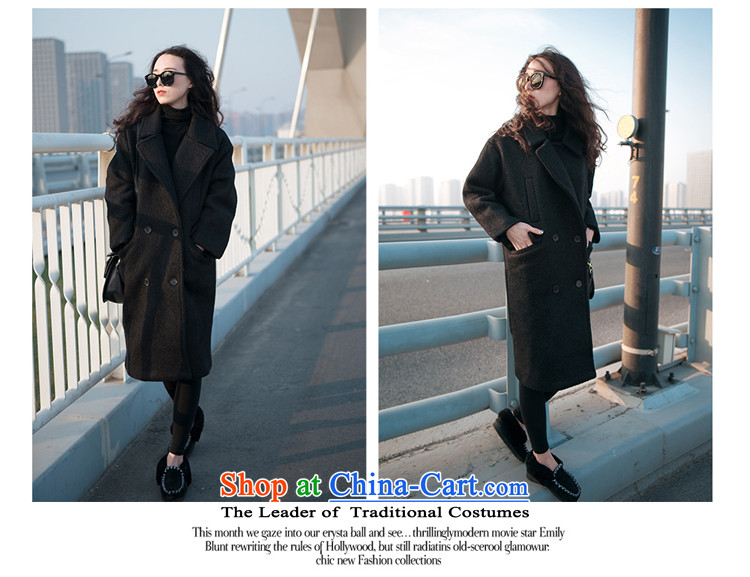 Javier cano2015 autumn and winter load new Korean large loose coat in gross? Long bf wind-thick a wool coat black video pictures, price thin XL, brand platters! The elections are supplied in the national character of distribution, so action, buy now enjoy more preferential! As soon as possible.