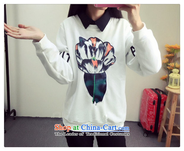 Mr Mak King Hui Code No. 200 female catty thick mm autumn and winter new to intensify the tulip embroidery sweater jacket thick sister video thin forming the Netherlands 365 white 3XL picture, prices, brand platters! The elections are supplied in the national character of distribution, so action, buy now enjoy more preferential! As soon as possible.