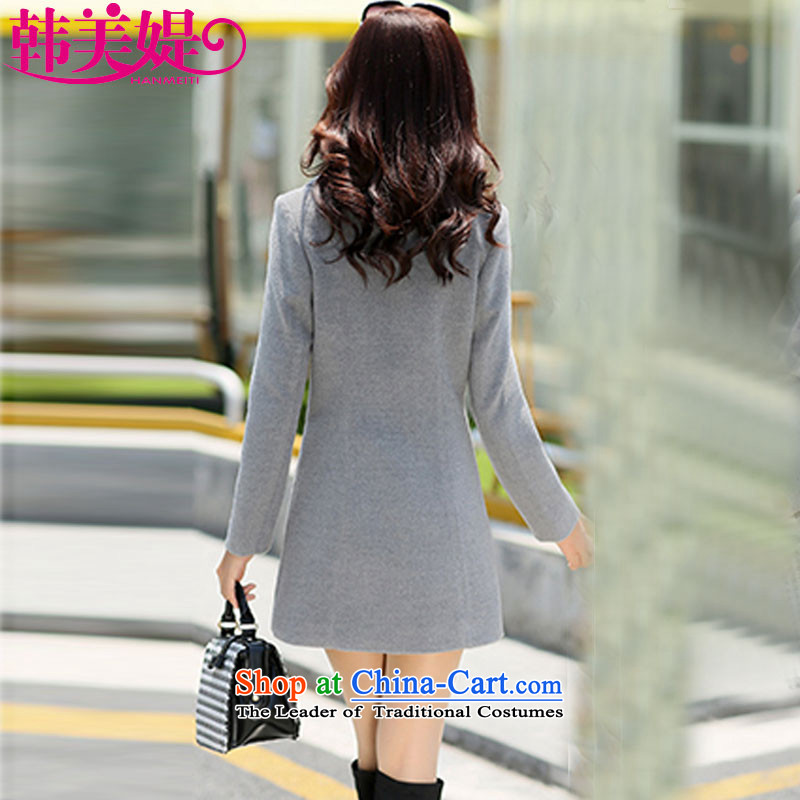 The Korea-U.S. customers Gross? for winter coats women 2015 Korean New Sau San female coat cashmere jacket M021 GRAY M Korea-U.S. customers , , , shopping on the Internet