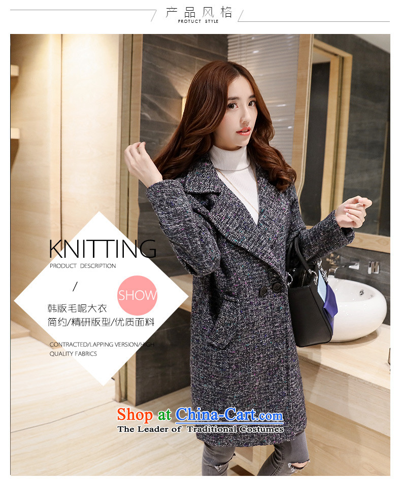 The Shing Hui autumn and winter load new larger women a jacket Korean smart casual relaxd graphics, long-thin plaid gross? woman gray coat 1515 M picture, prices, brand platters! The elections are supplied in the national character of distribution, so action, buy now enjoy more preferential! As soon as possible.
