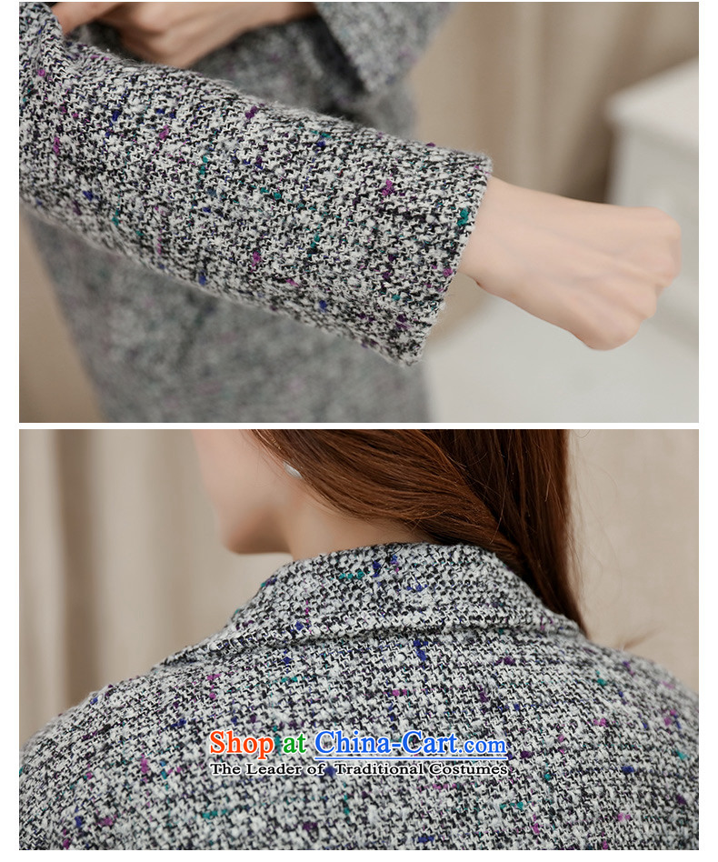 The Shing Hui autumn and winter load new larger women a jacket Korean smart casual relaxd graphics, long-thin plaid gross? woman gray coat 1515 M picture, prices, brand platters! The elections are supplied in the national character of distribution, so action, buy now enjoy more preferential! As soon as possible.