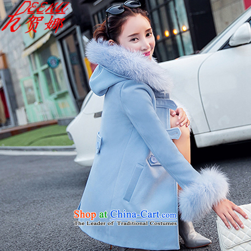 The gross? coat he female jackets 2015 autumn and winter new gross for a thick and long) 789 L, he indeed.... skyblue shopping on the Internet