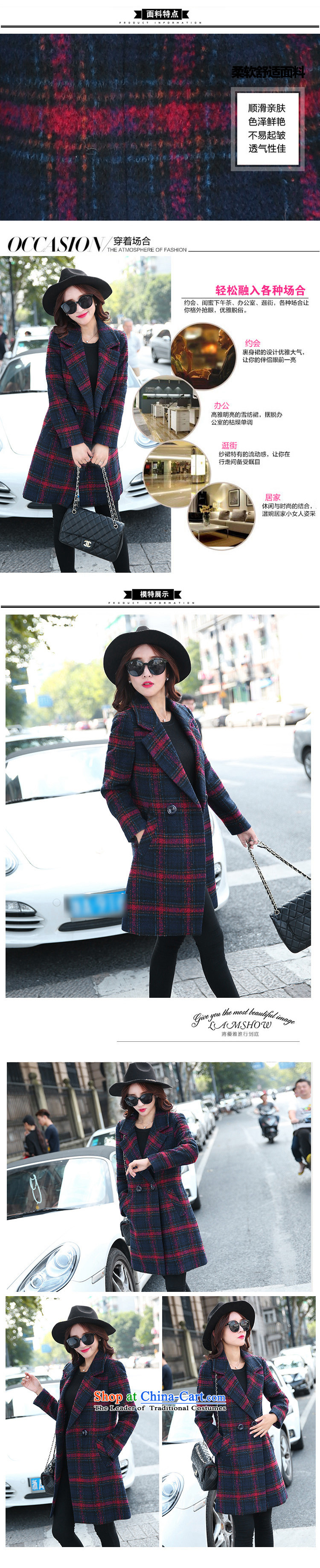 Step-by-step, Kim Gang 2015 winter coats new gross? female Korean Sau San video thin warm in long coats gross? jacket cashmere female windbreaker red checkered XXL picture, prices, brand platters! The elections are supplied in the national character of distribution, so action, buy now enjoy more preferential! As soon as possible.