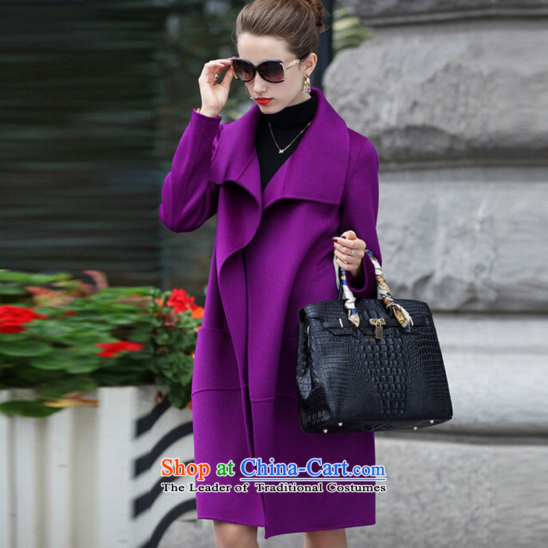 Korea's 2015 Autumn new stylish Sau San long wool coat X3035? Zi Law blue XL, lane rain , , , shopping on the Internet